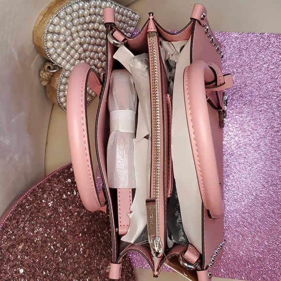 🎉2xHP🎉Michael Kors 💘NWT💘 Primrose Pink Small Leather Satchel!💘💘💘 - Picture 8 of 17